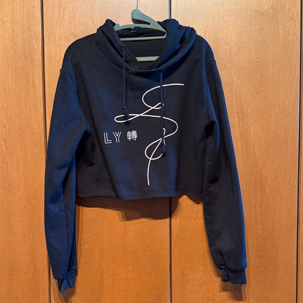 BTS Love Yourself cropped hoodie with ears